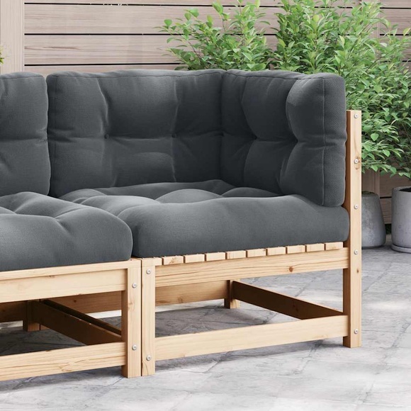 vidaXL Garten-Ecksofa mit Anthrazit Kissen Massivholz Kiefer
