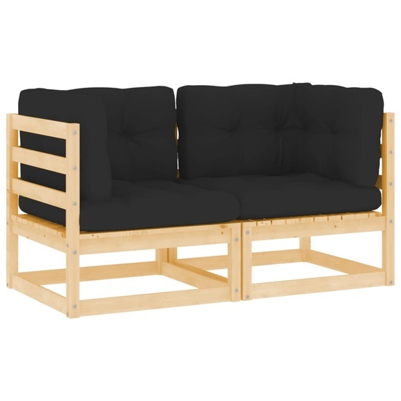 vidaXL Garten-Ecksofas 2 Stk. mit Kissen Kiefer Massivholz