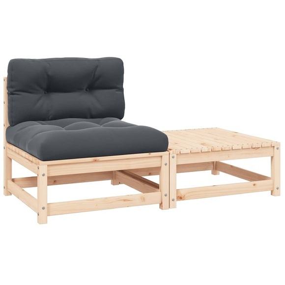 vidaXL 3-tlg. Garten-Lounge-Set mit Kissen Kiefer Massivholz