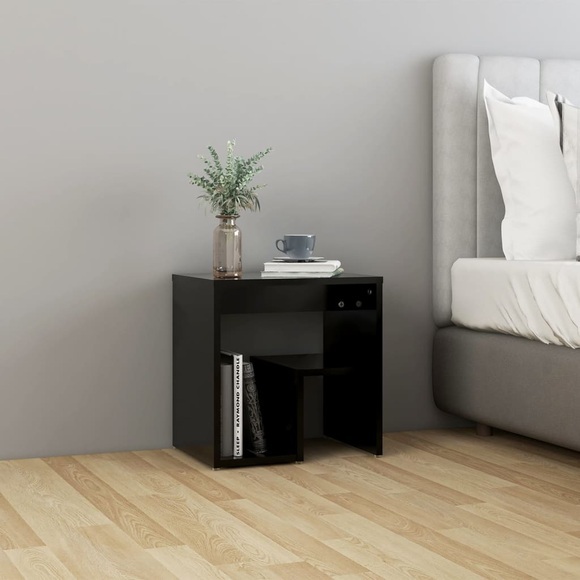vidaXL Nachttisch Schwarz 40x30x40 cm Spanplatte