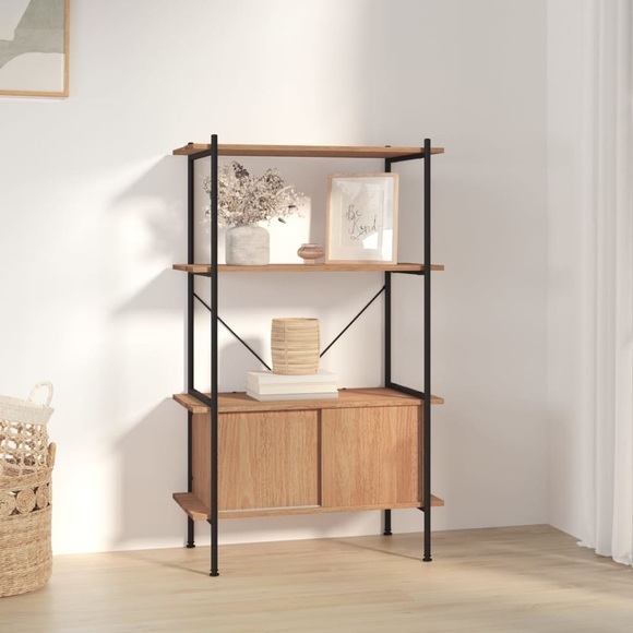 vidaXL Regal mit 4 Böden und Schrank 80x40x130 cm Stahl Holzwerkstoff