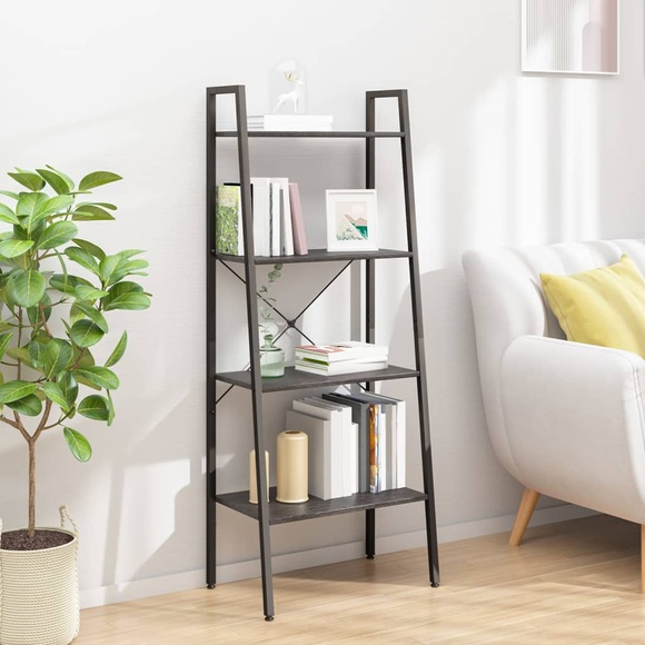 vidaXL Standregal 4 Böden Schwarz 56x35x140 cm