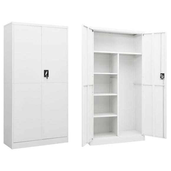 vidaXL Schließfachschrank Weiß 90x40x180 cm Stahl