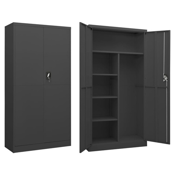 vidaXL Schließfachschrank Anthrazit 90x40x180 cm Stahl