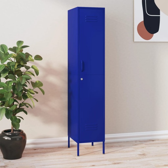 vidaXL Schließfachschrank Marineblau 35x46x180 cm Stahl