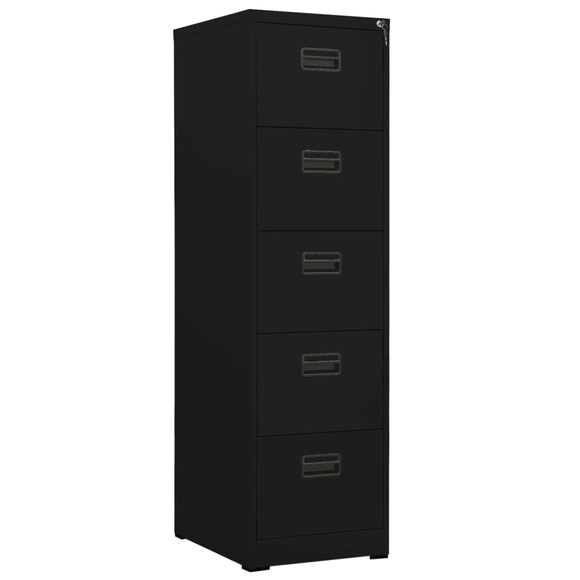 vidaXL Aktenschrank Schwarz 46x62x164 cm Stahl