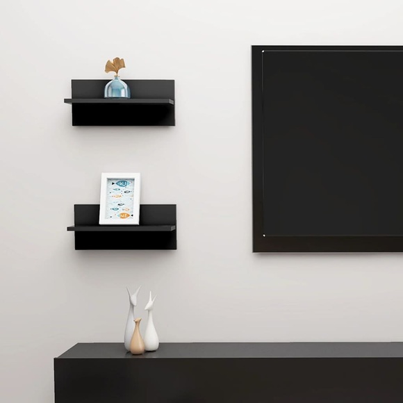 vidaXL Wandregale 2 Stk. Schwarz 40x11,5x18 cm Spanplatte