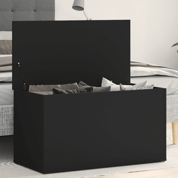 vidaXL Aufbewahrungstruhe Schwarz 84x42x46 cm Spanplatte