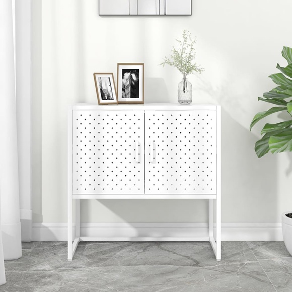 vidaXL Sideboard Weiß 75x35x75 cm Stahl