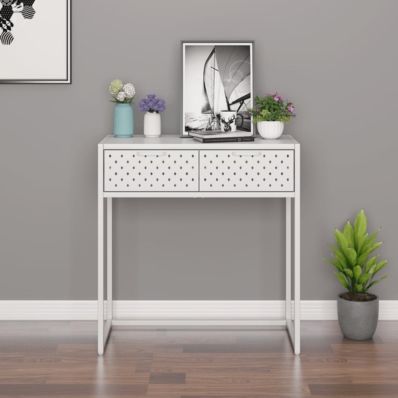 vidaXL Konsolentisch Weiß 72x35x75 cm Stahl