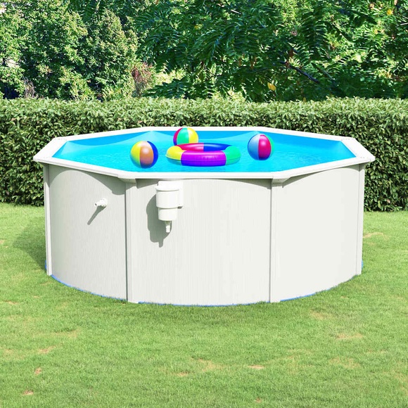 vidaXL Pool mit Stahlwand 360x120 cm Weiß