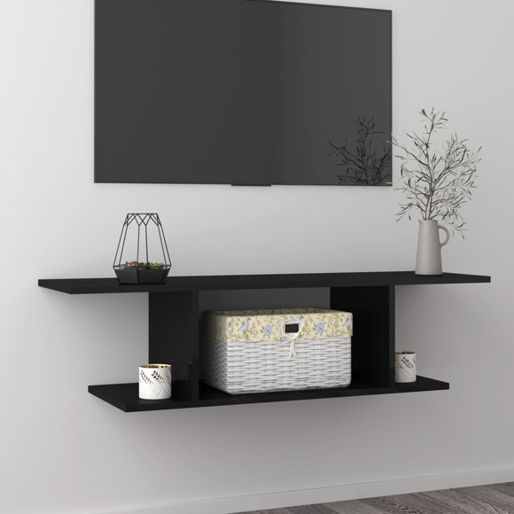 vidaXL TV-Wandschrank Hochglanz-Schwarz 103x30x26,5 cm