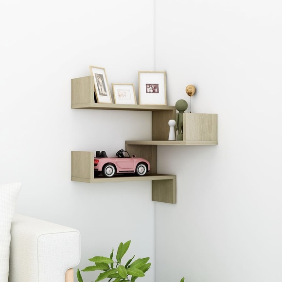 vidaXL Wand-Eckregal Sonoma-Eiche 40x40x50 cm Spanplatte