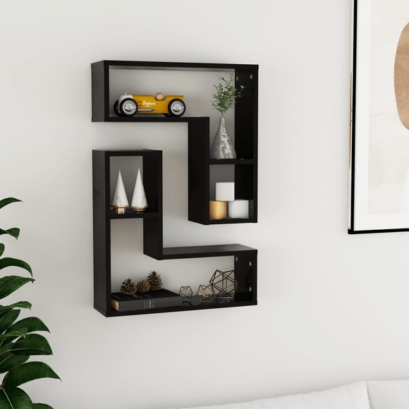 vidaXL Wandregale 2 Stk. Schwarz 50x15x50 cm Spanplatte