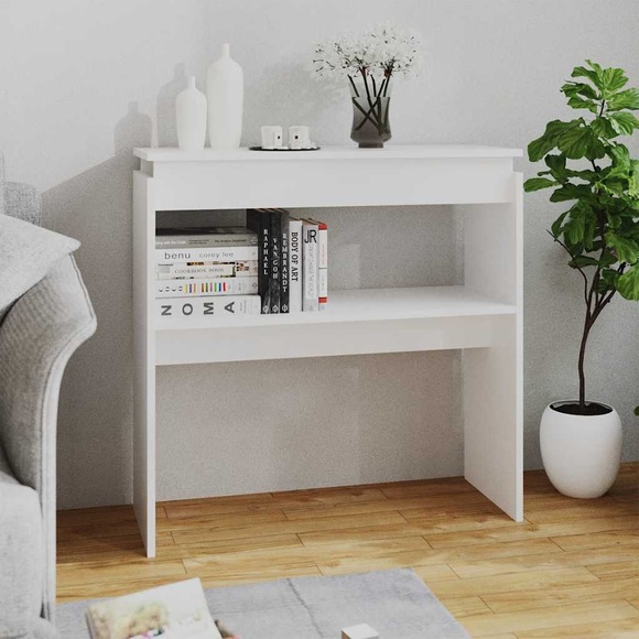 vidaXL Konsolentisch Weiß 80x30x80 cm Spanplatte