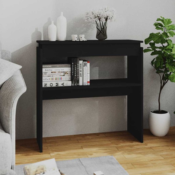 vidaXL Konsolentisch Schwarz 80x30x80 cm Spanplatte