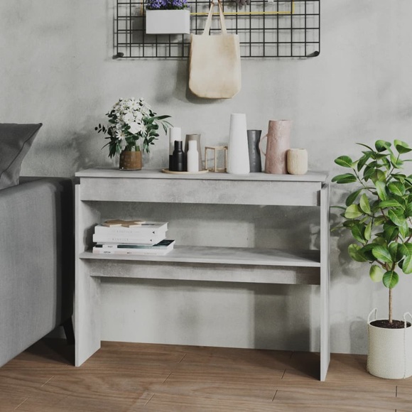 vidaXL Konsolentisch Betongrau 102x30x80 cm Spanplatte
