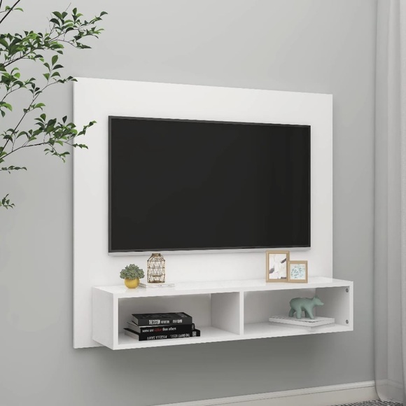 vidaXL TV-Wandschrank Weiß 102x23,5x90 cm Spanplatte