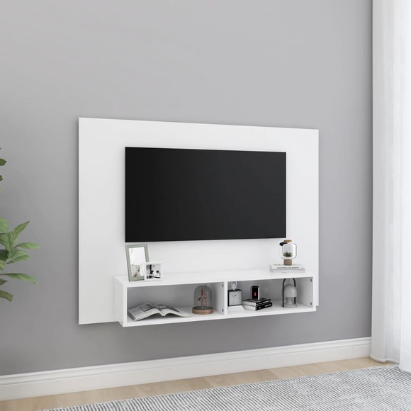 vidaXL TV-Wandschrank Weiß 120x23,5x90 cm Spanplatte