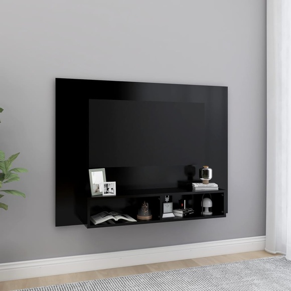 vidaXL TV-Wandschrank Schwarz 120x23,5x90 cm Spanplatte