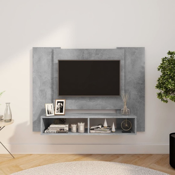 vidaXL TV-Wandschrank Betongrau 120x23,5x90 cm Spanplatte