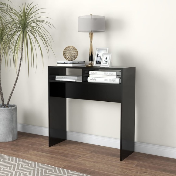 vidaXL Konsolentisch Schwarz 78x30x80 cm Spanplatte