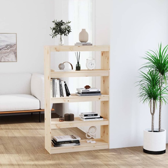 vidaXL Bücherregal Raumteiler 80x30x135,5 cm Massivholz Kiefer