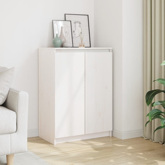 vidaXL Sideboard Weiß 60x36x84 cm Massivholz Kiefer