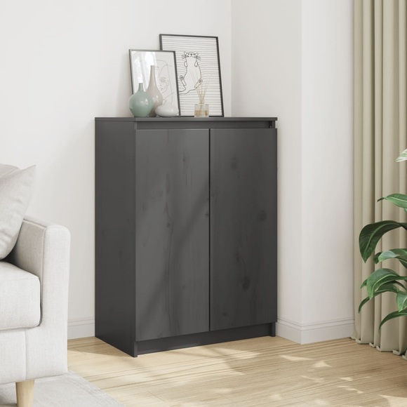 vidaXL Sideboard Grau 60x36x84 cm Massivholz Kiefer