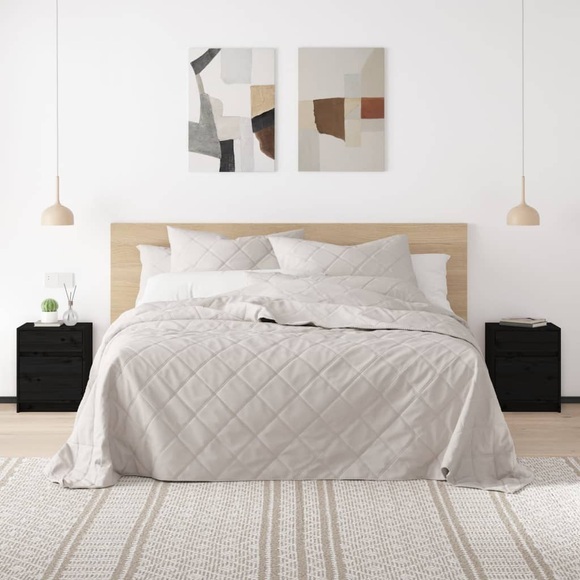 vidaXL Nachttisch Schwarz 40x31x50 cm Massivholz Kiefer