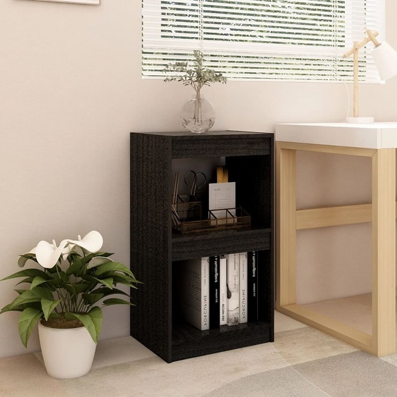 vidaXL Bücherregal Schwarz 40x30x71,5 cm Massivholz Kiefer