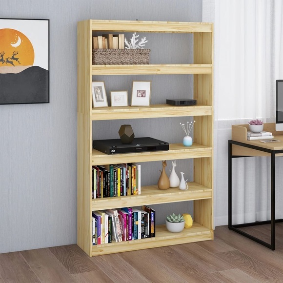 vidaXL Bücherregal/Raumteiler 100x30x167,5 cm Massivholz Kiefer