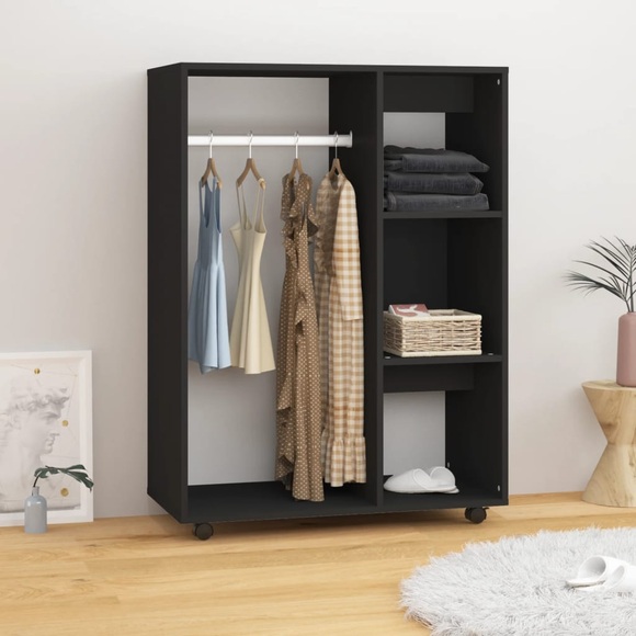 vidaXL Kleiderschrank Schwarz 80x40x110 cm Spanplatte