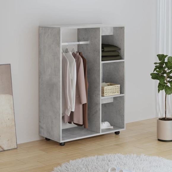 vidaXL Kleiderschrank Betongrau 80x40x110 cm Spanplatte