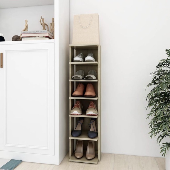 vidaXL Schuhschrank Sonoma-Eiche 25x27x102 cm Spanplatte