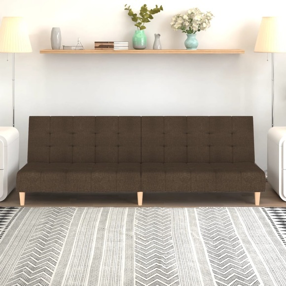 vidaXL Schlafsofa 2-Sitzer Dunkelbraun Stoff