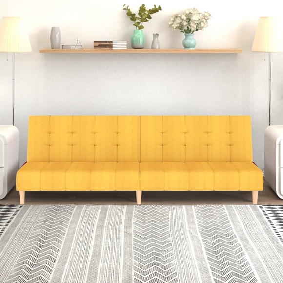 vidaXL Schlafsofa 2-Sitzer Gelb Stoff