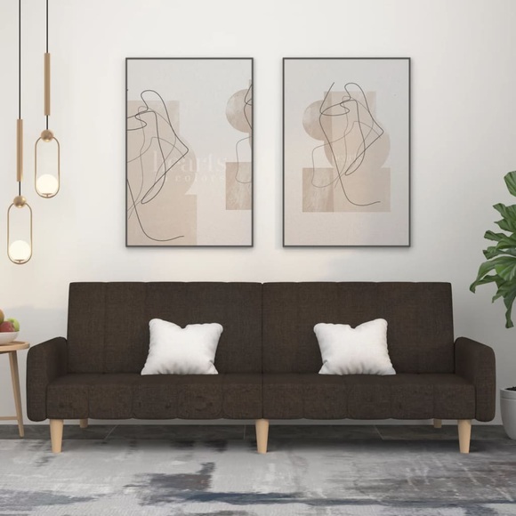 vidaXL Schlafsofa 2-Sitzer Dunkelbraun Stoff