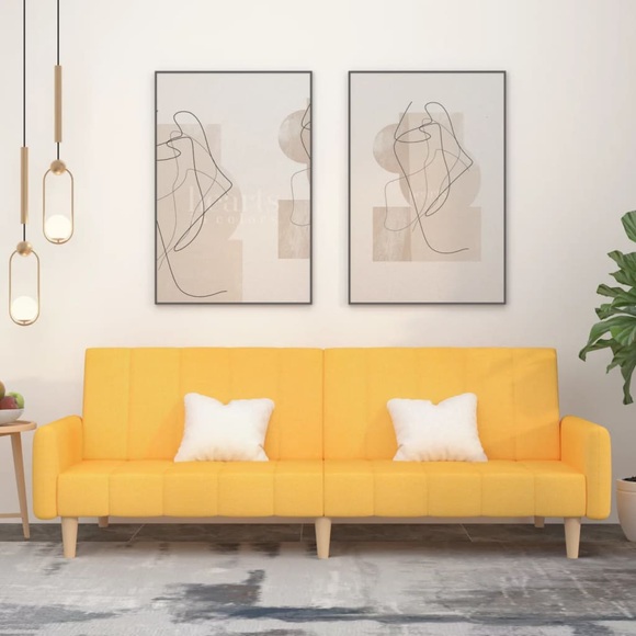 vidaXL Schlafsofa 2-Sitzer Gelb Stoff