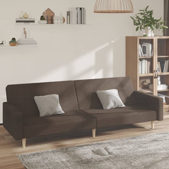 vidaXL Schlafsofa 2-Sitzer Dunkelbraun Stoff