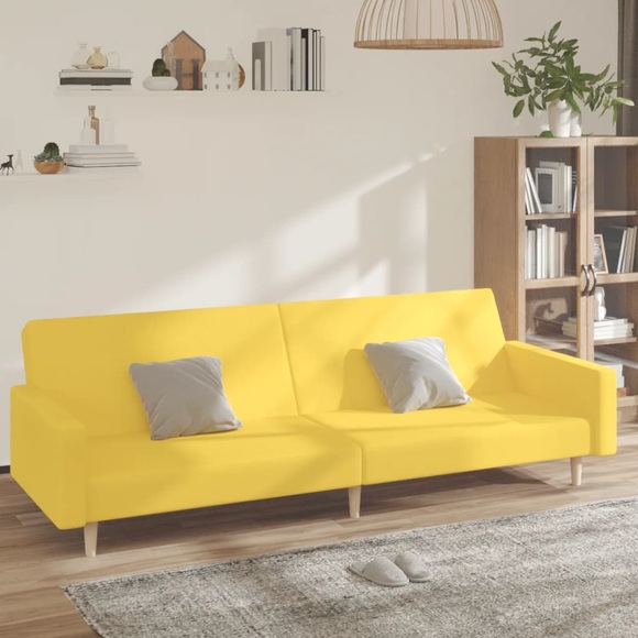 vidaXL Schlafsofa 2-Sitzer Gelb Stoff