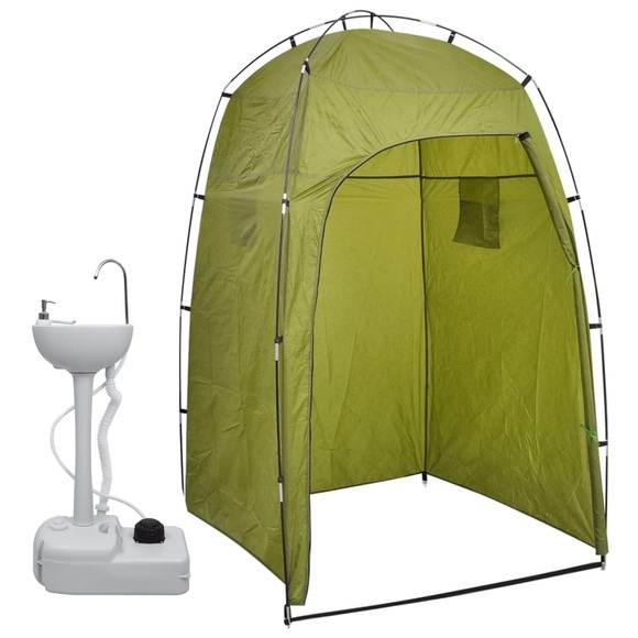 vidaXL Tragbares Camping-Waschbecken mit Zelt 20 L