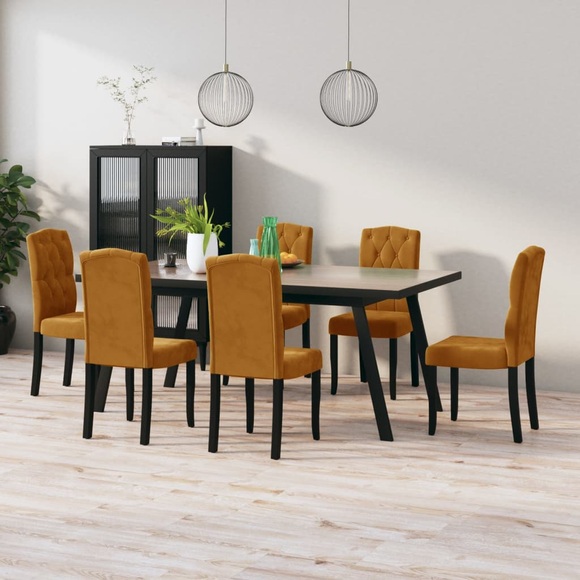 vidaXL Esszimmerstühle 6 Stk. Braun Samt
