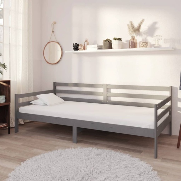 vidaXL Tagesbett Grau Kiefer Massivholz 90x200 cm