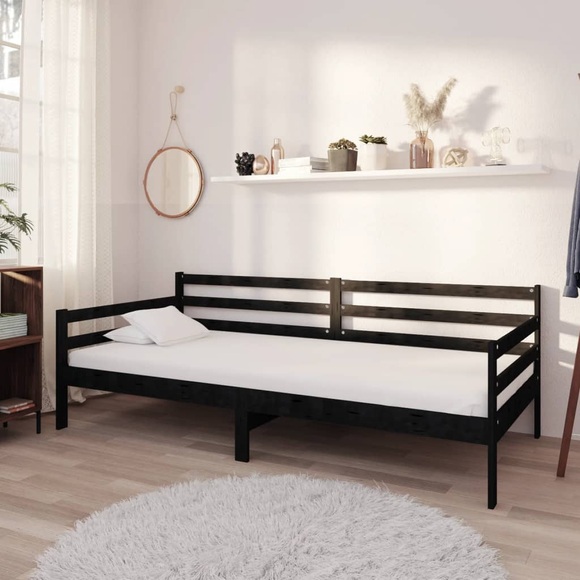 vidaXL Tagesbett Schwarz Kiefer Massivholz 90x200 cm