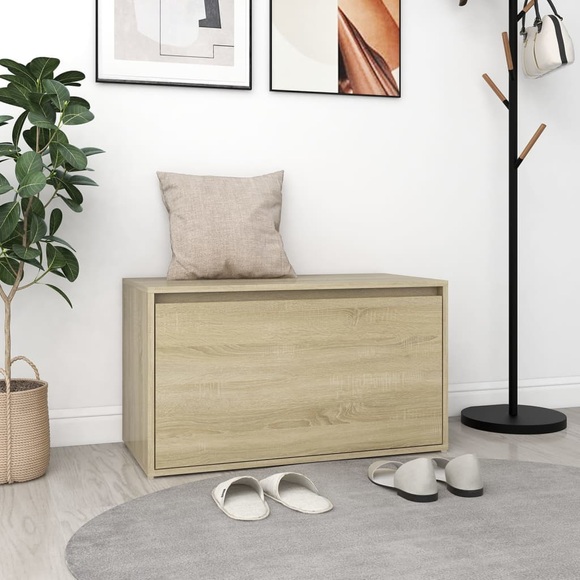 vidaXL Flurbank 80x40x45 cm Sonoma-Eiche Spanplatte