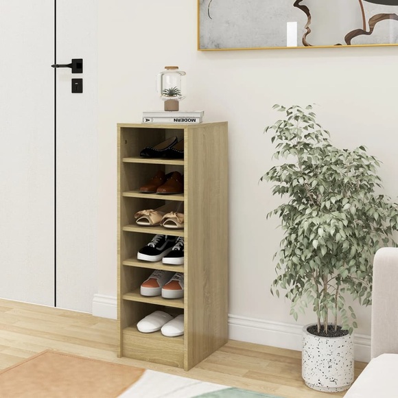 vidaXL Schuhschrank Sonoma-Eiche 31,5x35x90 cm Spanplatte