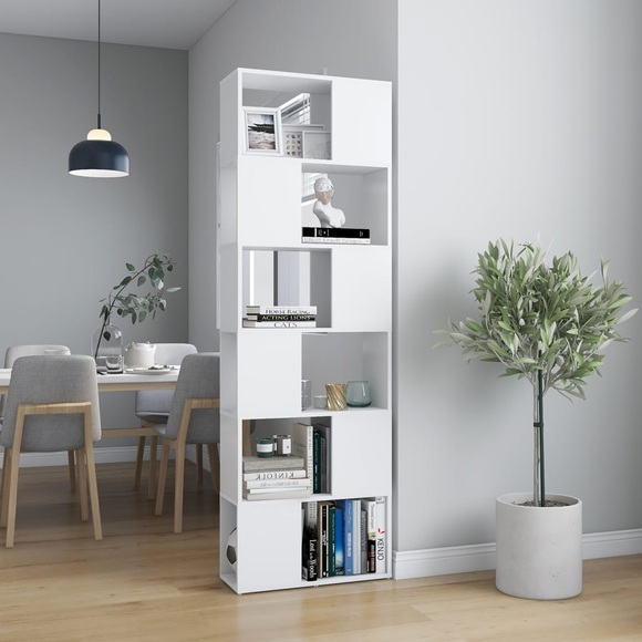 vidaXL Bücherregal Raumteiler Weiß 60x24x186 cm