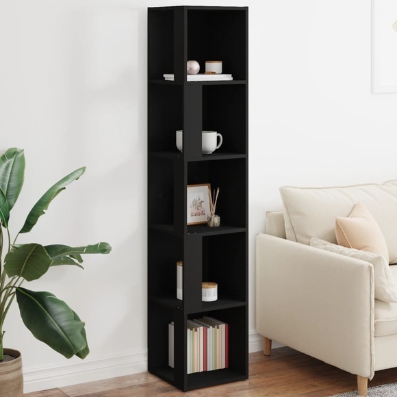 vidaXL Eckregal Schwarz 33x33x164,5 cm Spanplatte