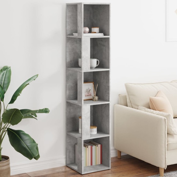 vidaXL Eckregal Betongrau 33x33x164,5 cm Spanplatte
